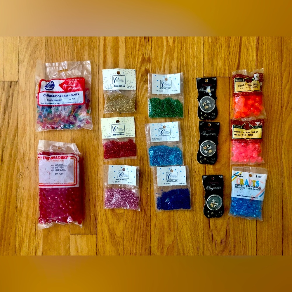 Vintage beads, rocailles, and charms bundle all shown for one price